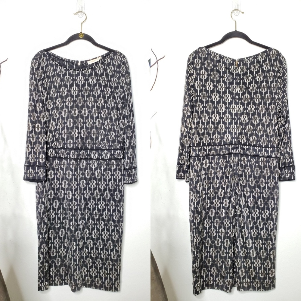 TORY BURCH Geometric Printed Silk Dress XL.
